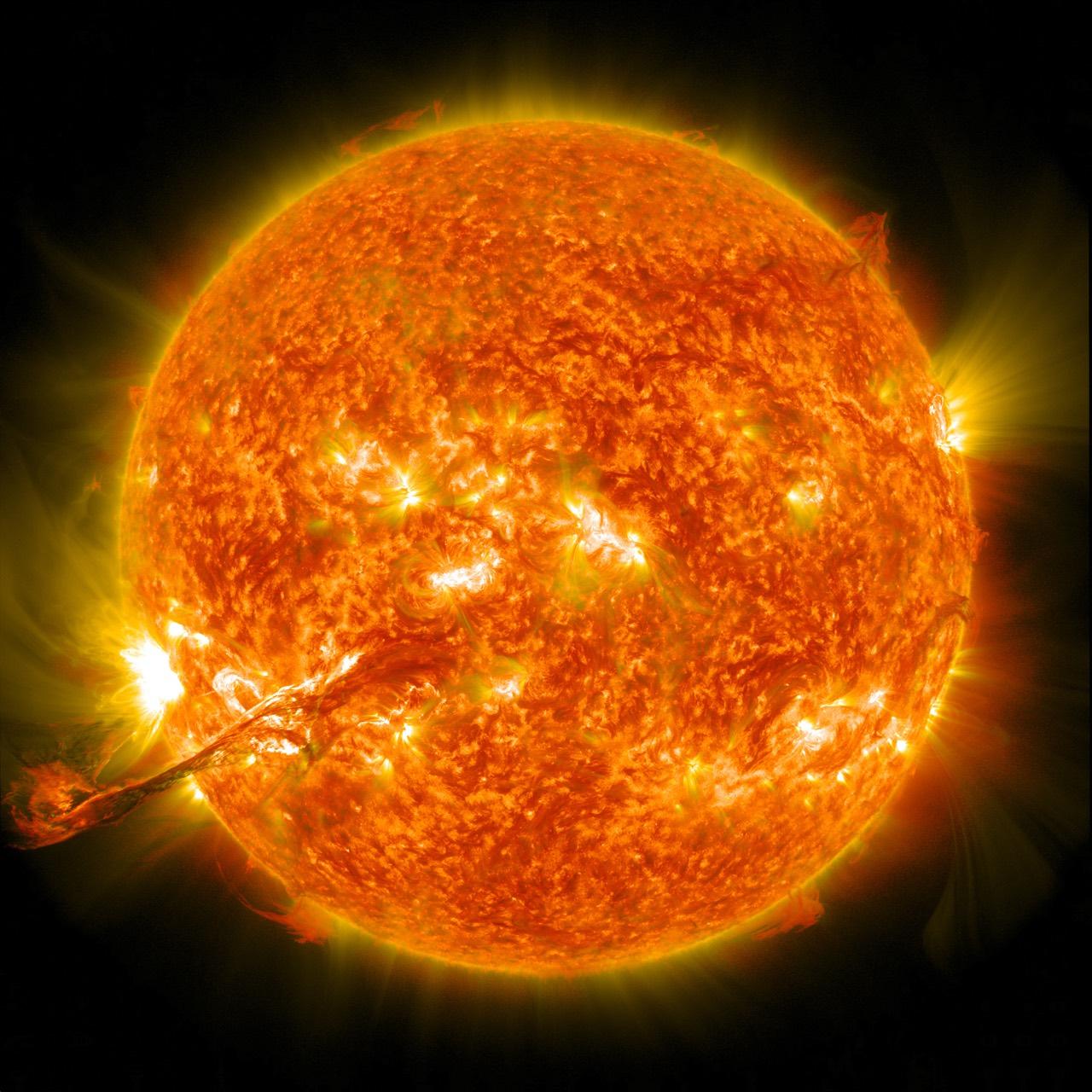 The sun rendered as a burning sphere of plasma behind the name Isaias F. Santos
